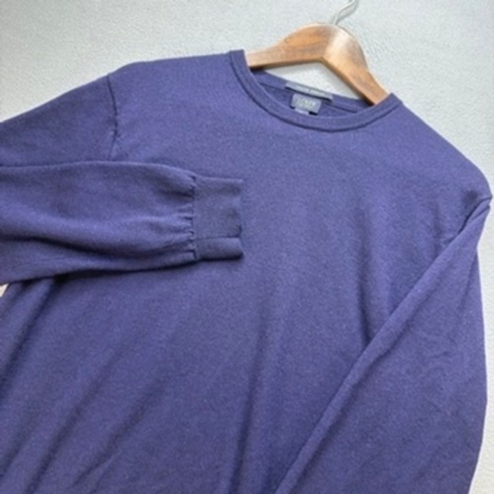 J‎ Crew Italian Merino Wool Crewneck Sweater Regular XL Navy Blue Pullover 98193